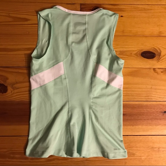 Nike Dri-Fit Pastel Green White Tennis Top, EUC, S - Picture 11 of 13